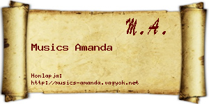 Musics Amanda névjegykártya